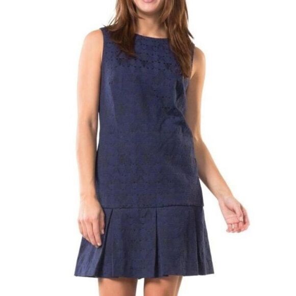 STS Sail to Sable $198 Blue Drop Waist Jacquard Dress - Picture 1 of 10